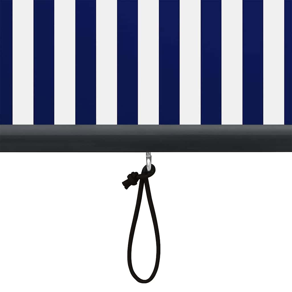 Outdoor Roller Blind Striped Blue and white 180 x 250 cm Fabric